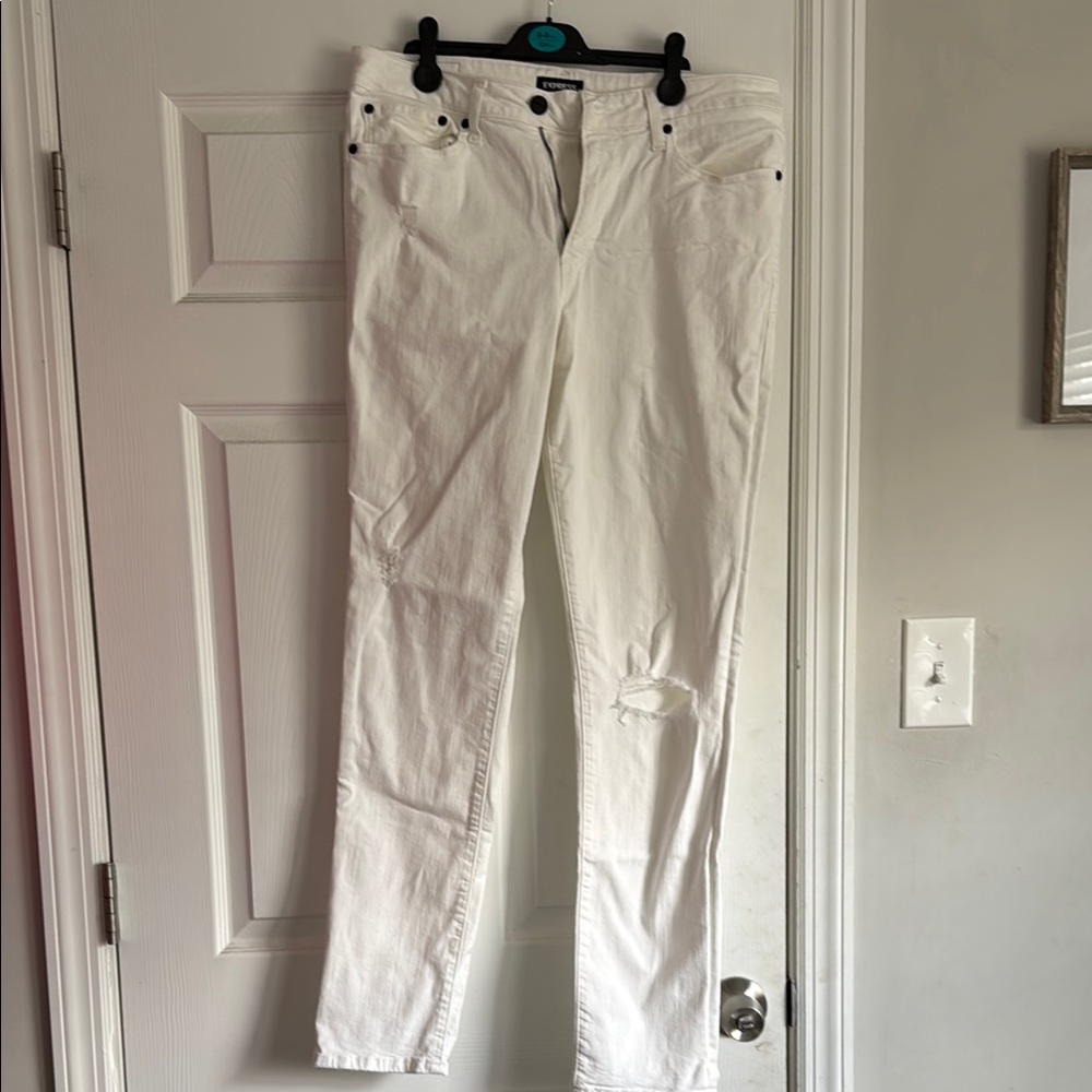 White Distressed Mens Jeans